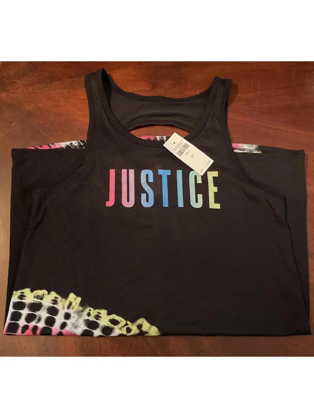 Justice Girls Size 8 Black Tie Dye Gown Or Tshirt Dress! NWT! M628